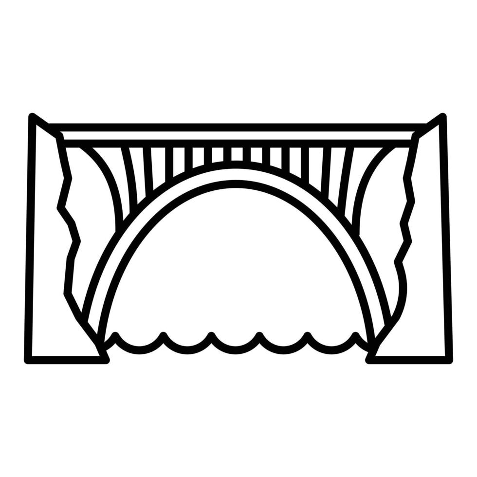 horizon brug icoon, schets stijl vector