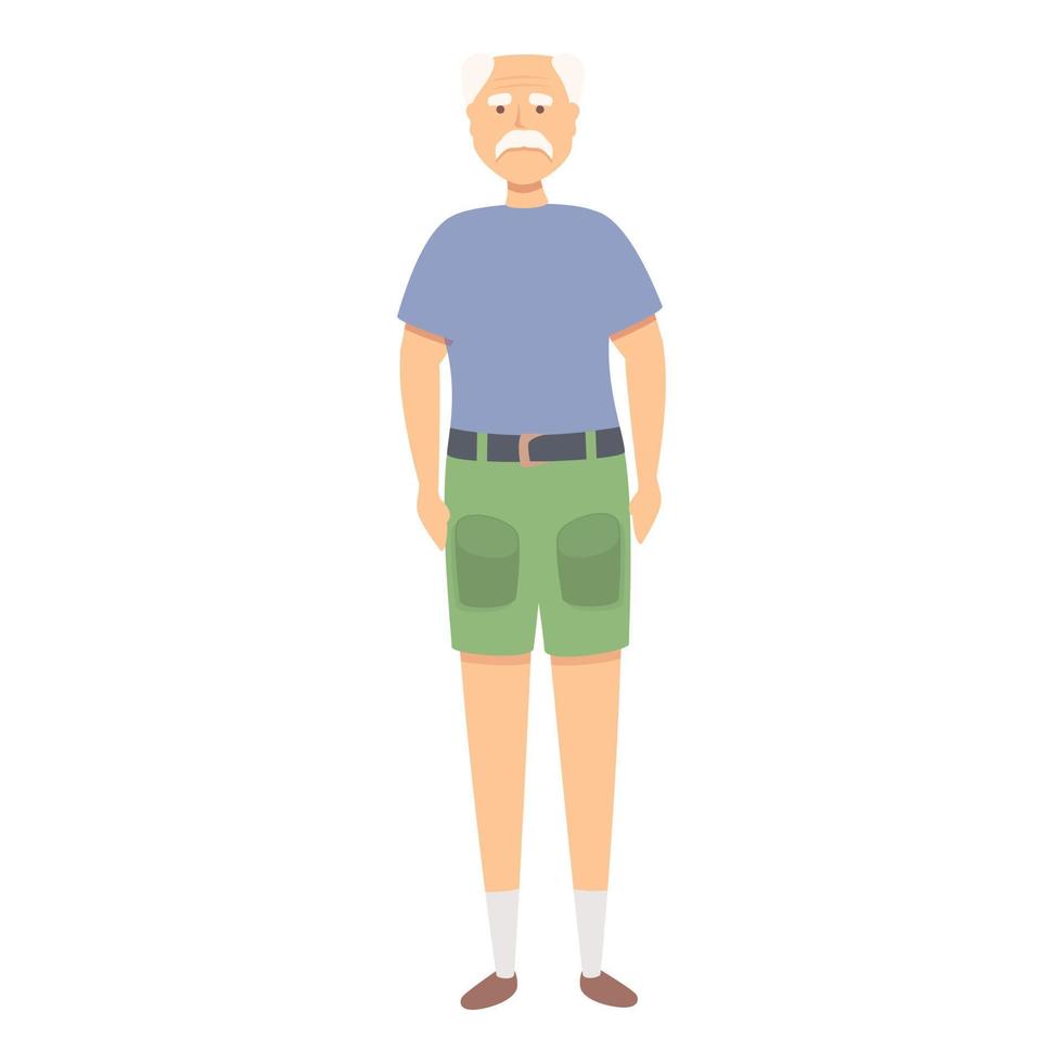 senior Mens toerist icoon tekenfilm vector. volwassen telefoon vector