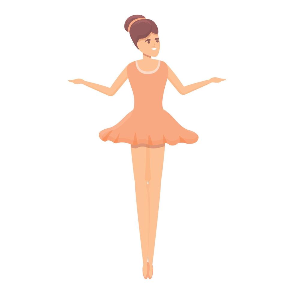 vrouw ballerina icoon, tekenfilm stijl vector