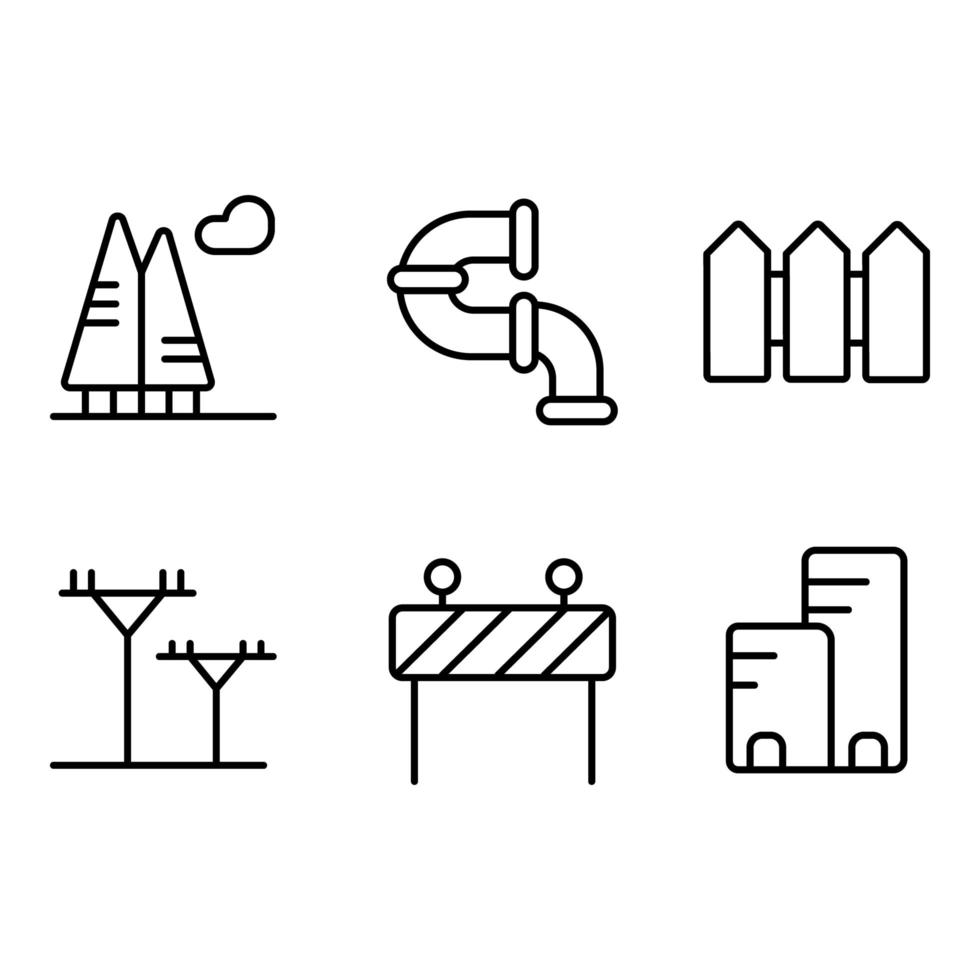 bouw pictogram ontwerpset vector