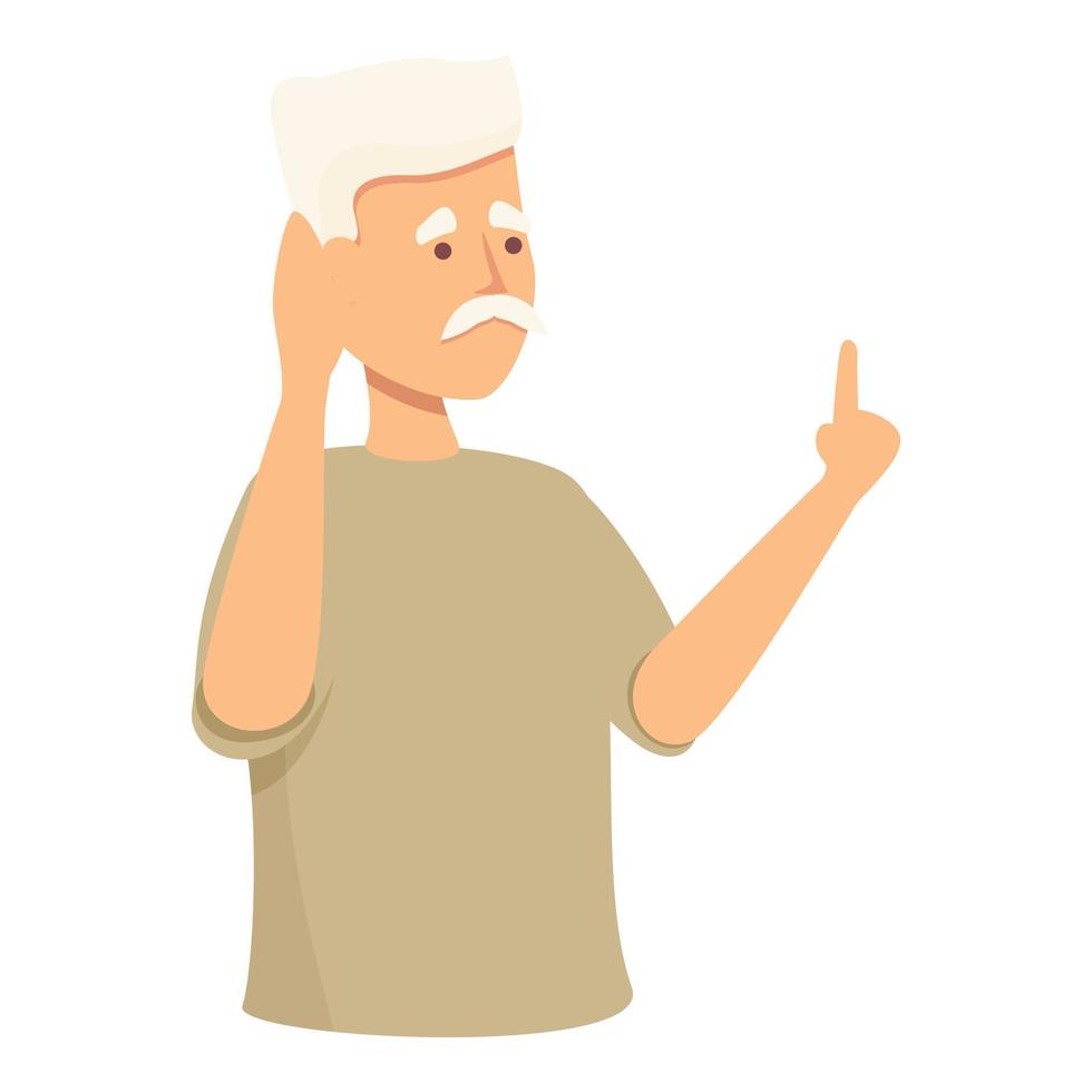 senior Mens doof icoon tekenfilm vector. verschillend persoon vector