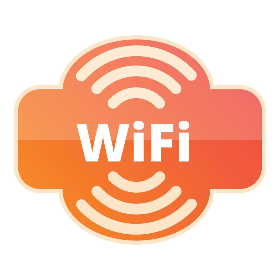 cafe Wifi zone icoon, tekenfilm stijl vector