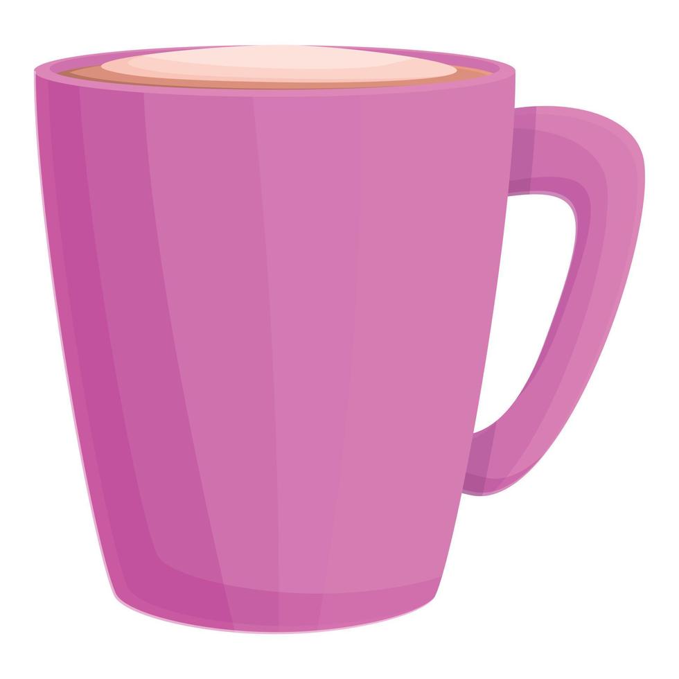 latte roze kop icoon, tekenfilm stijl vector