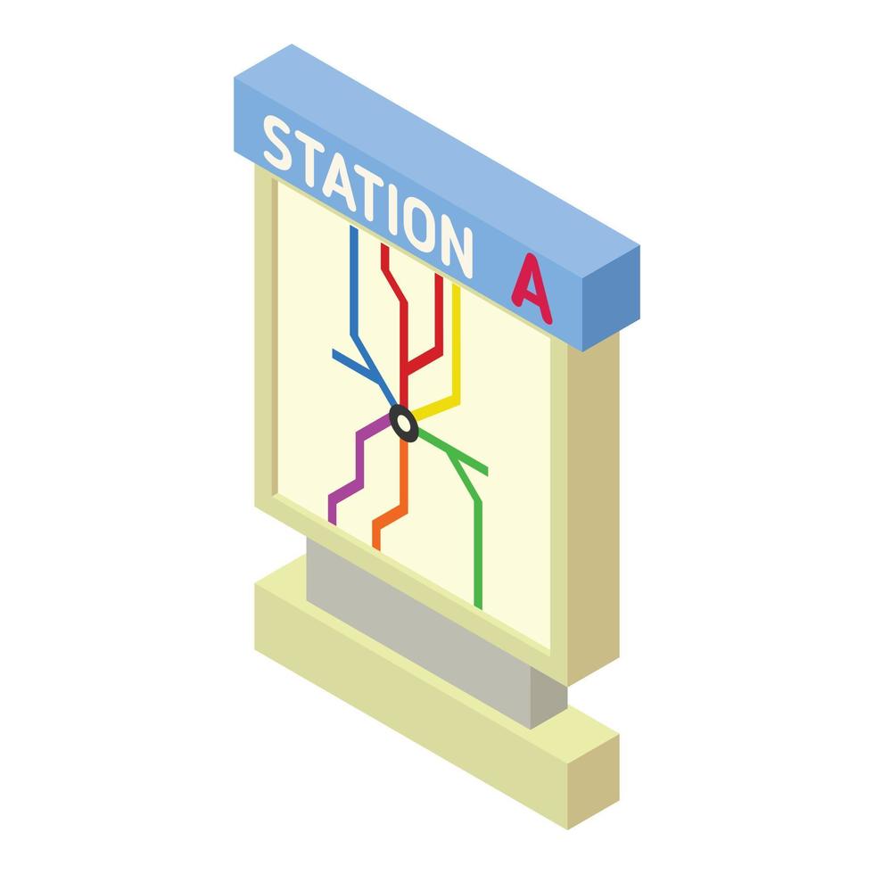 spoorweg station licht bord icoon, isometrische stijl vector