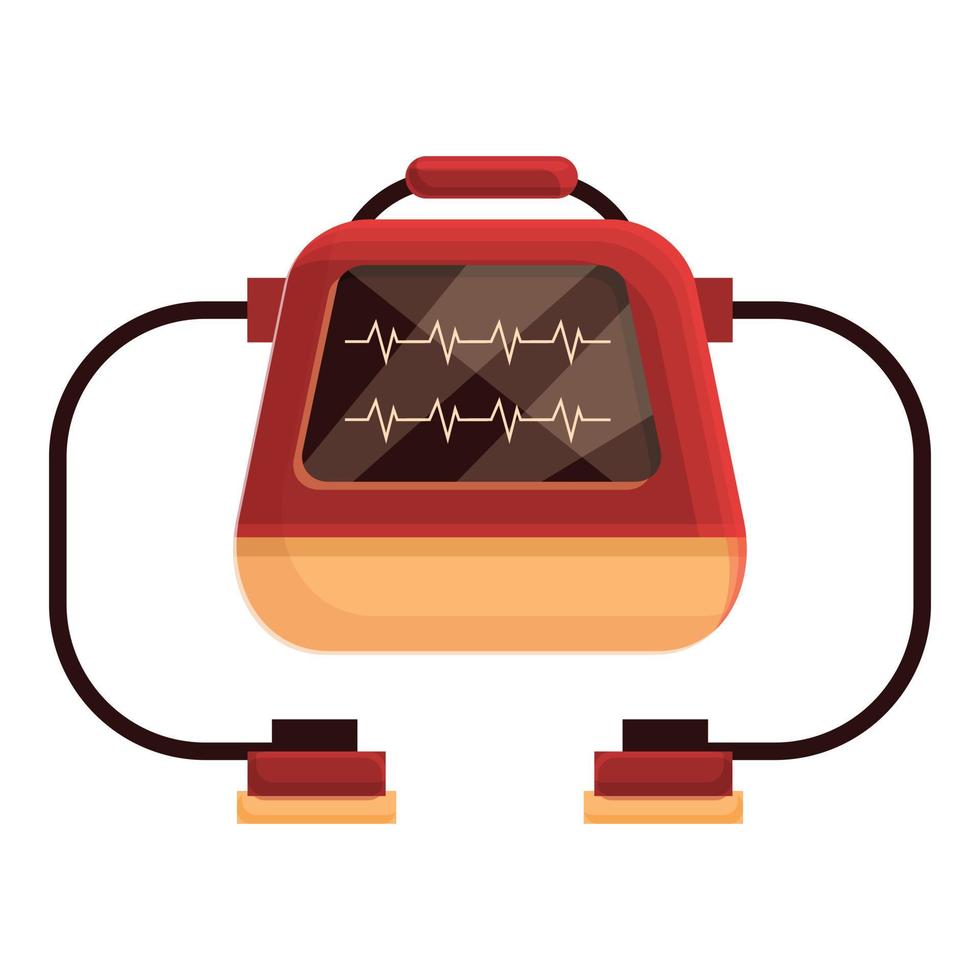 ziekte defibrillator icoon, tekenfilm stijl vector
