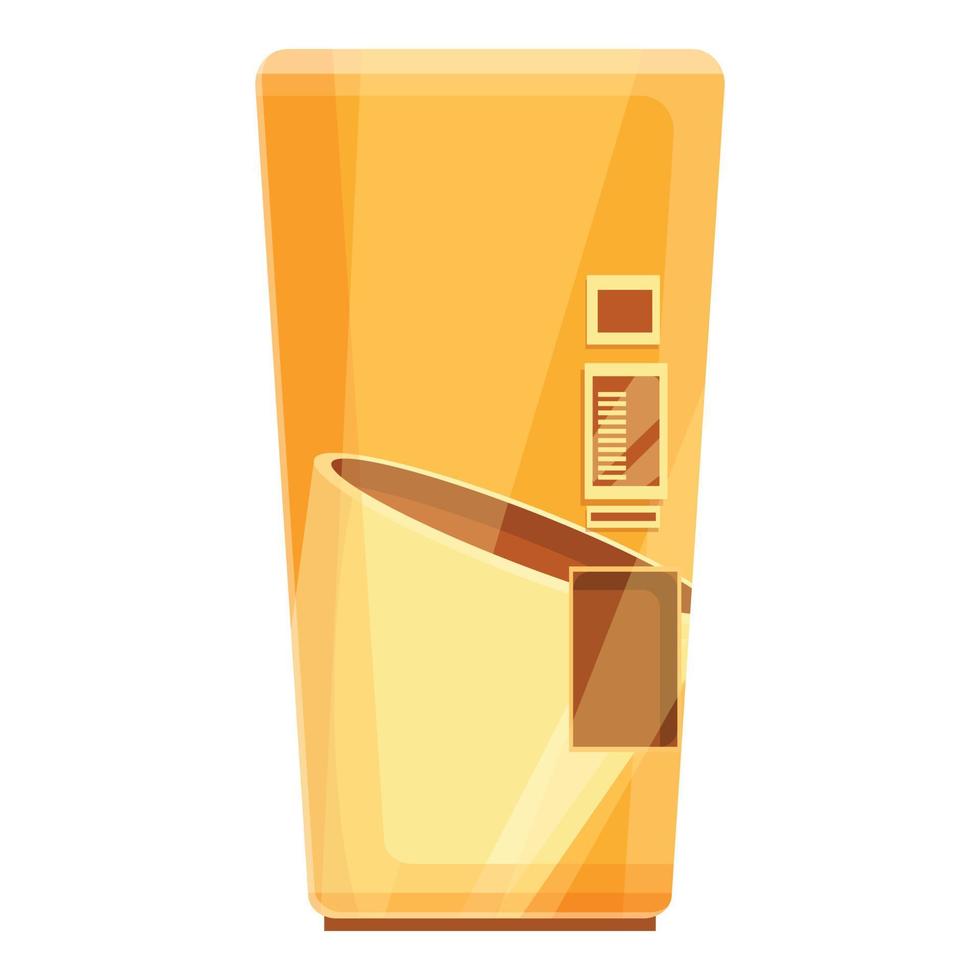 oranje drinken machine icoon, tekenfilm stijl vector
