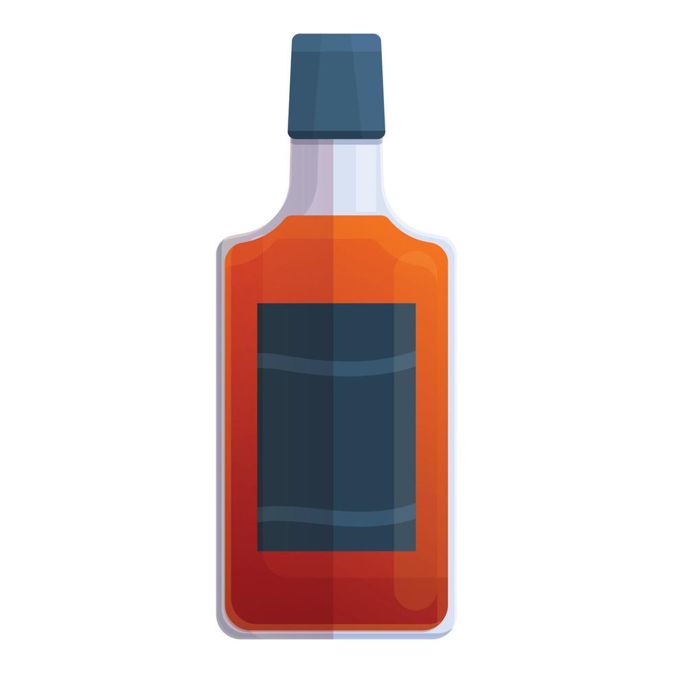 bourbon graan fles icoon, tekenfilm stijl vector