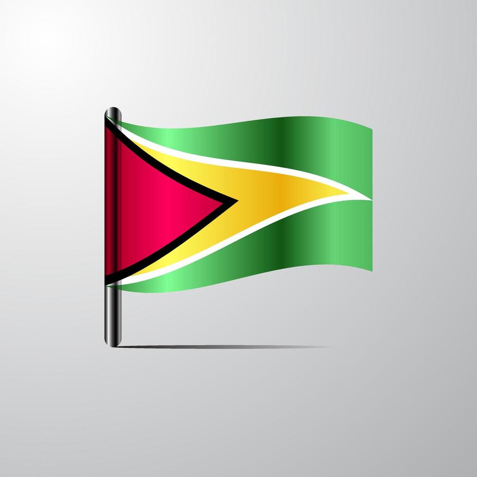 Guyana golvend glimmend vlag ontwerp vector