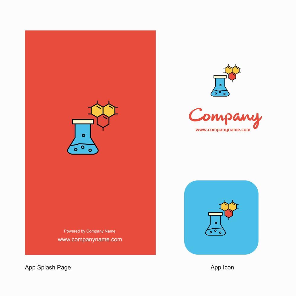 chemisch beker bedrijf logo app icoon en plons bladzijde ontwerp creatief bedrijf app ontwerp elementen vector