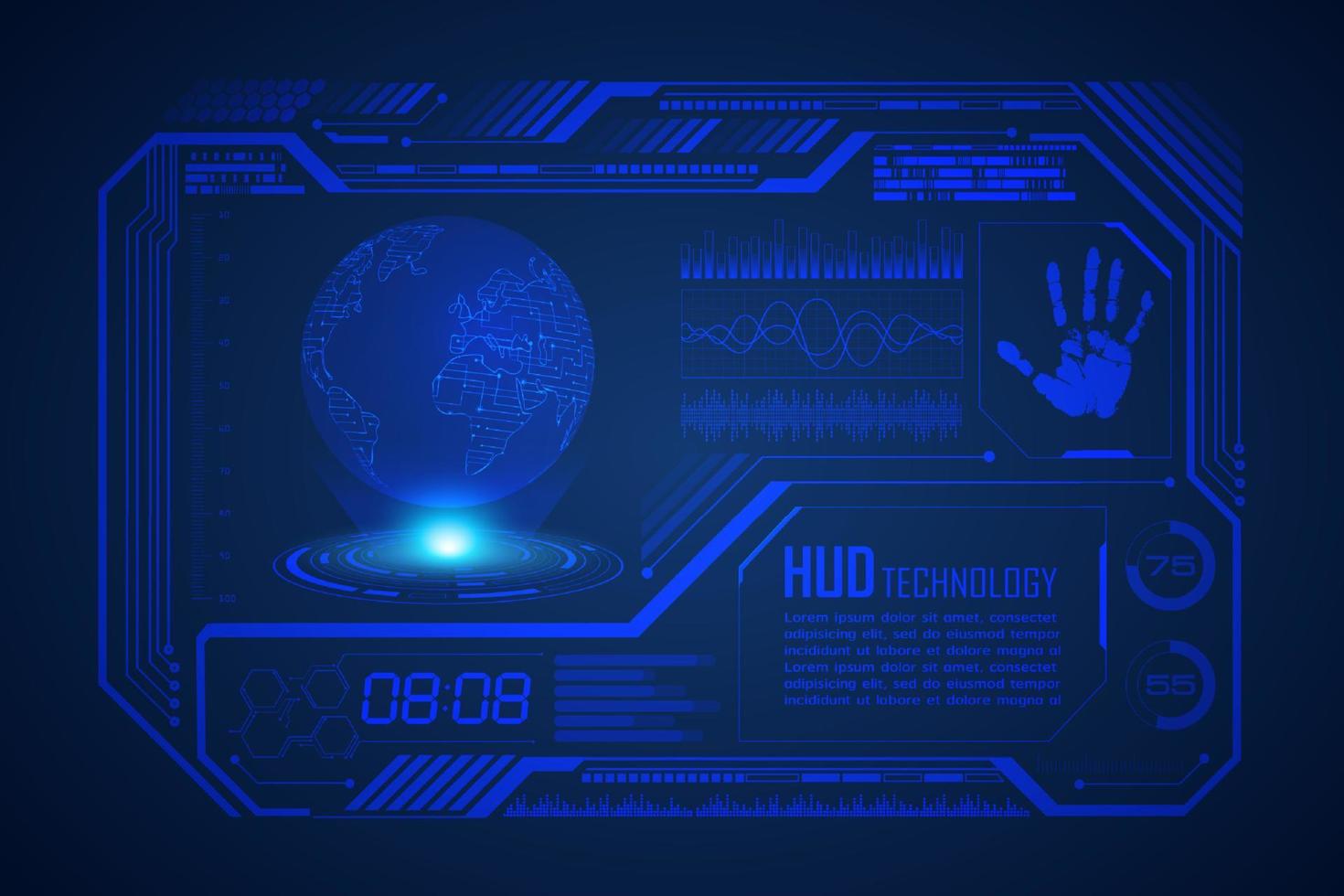 modern hud technologie scherm achtergrond vector