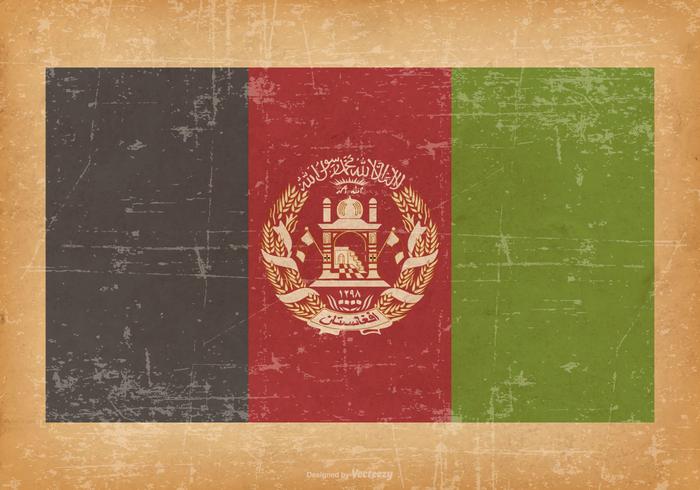 Afghanistan Vlag Op Oude Grungeachtergrond vector