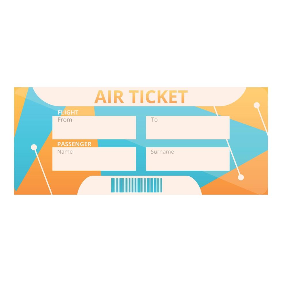 modern lucht ticket icoon, tekenfilm stijl vector