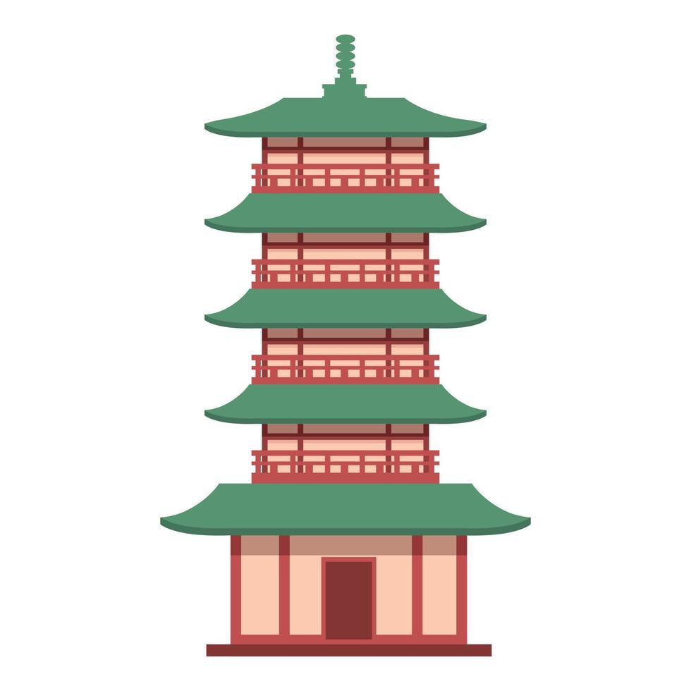 pagode gebouw icoon tekenfilm vector. Aziatisch huis vector