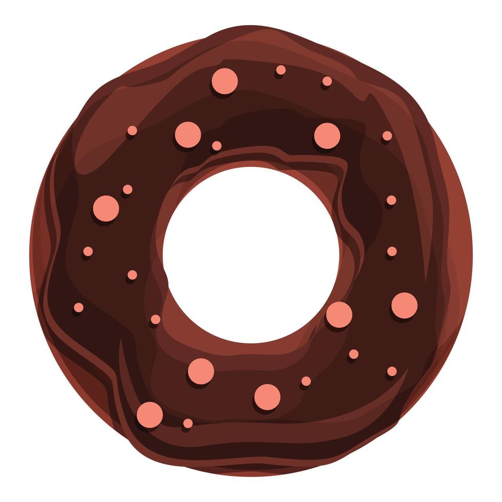 schattig cacao donut icoon tekenfilm vector. suiker taart vector