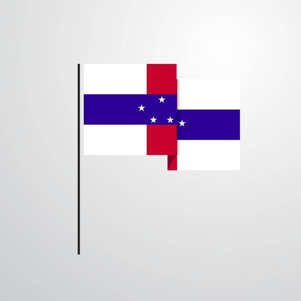 Nederland Antillen golvend vlag ontwerp vector