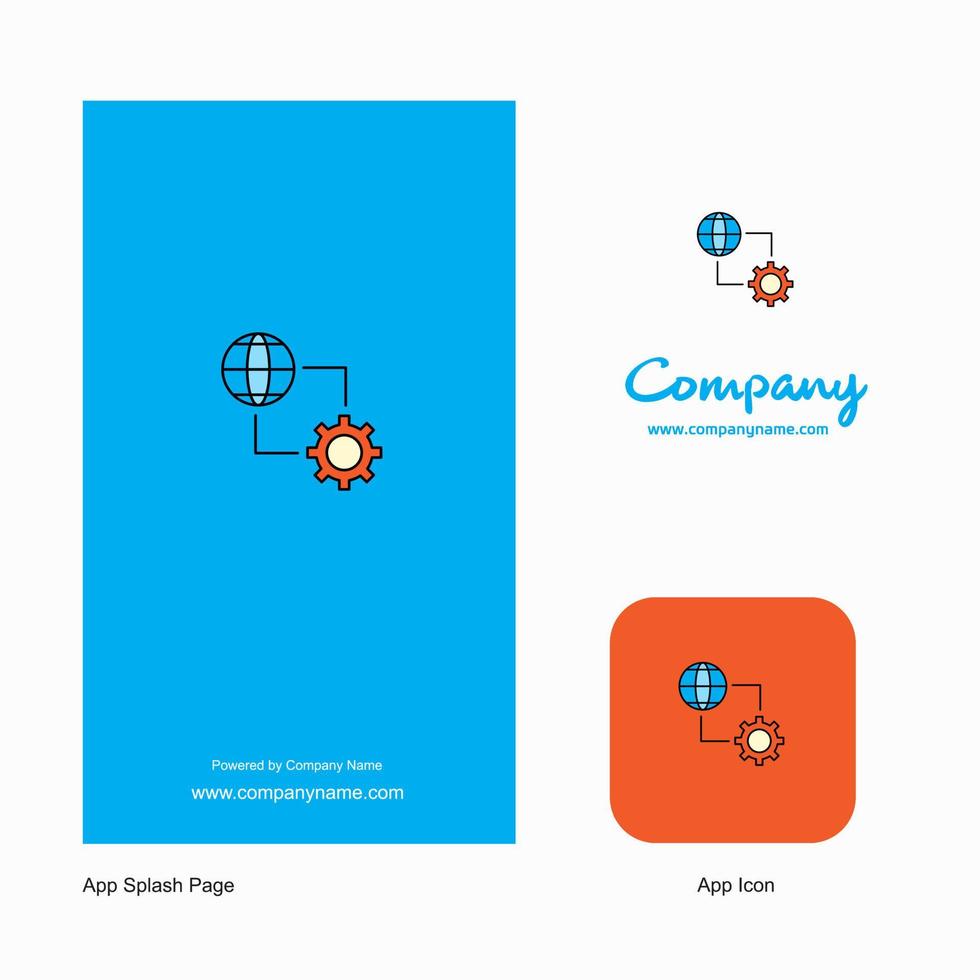 internet instelling bedrijf logo app icoon en plons bladzijde ontwerp creatief bedrijf app ontwerp elementen vector