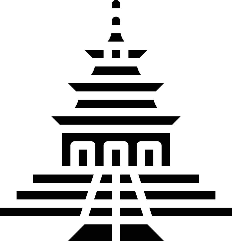 tempel van hemel tempel Chinese religieus reizen - solide icoon vector