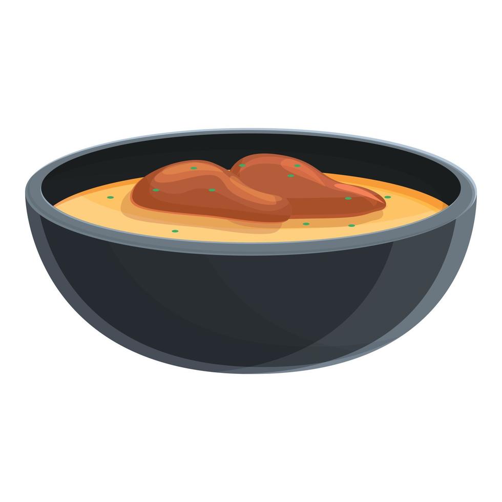 Aziatisch soep kom icoon, tekenfilm stijl vector