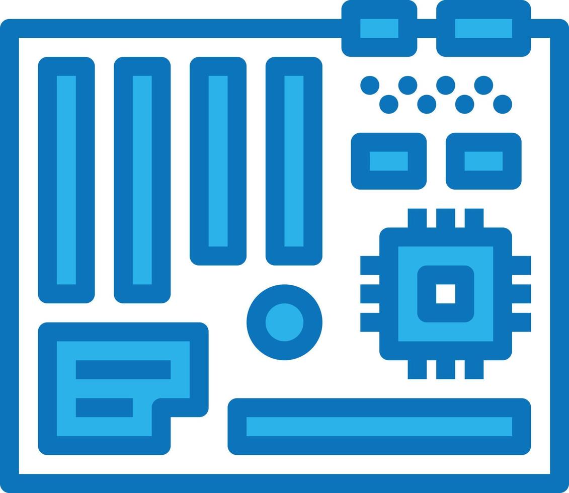 moederbord CPU slots computer medeplichtig - blauw icoon vector