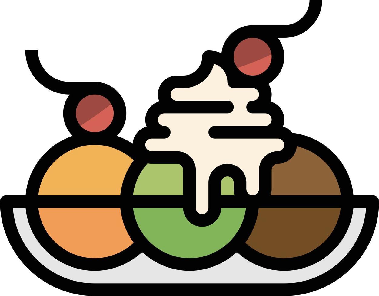 ijsje koffie cafe restaurant lepel - gevulde schets icoon vector