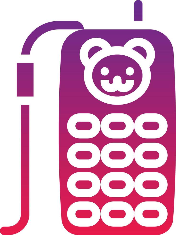 mobiel speelgoed- telefoon baby accessoires - solide helling icoon vector