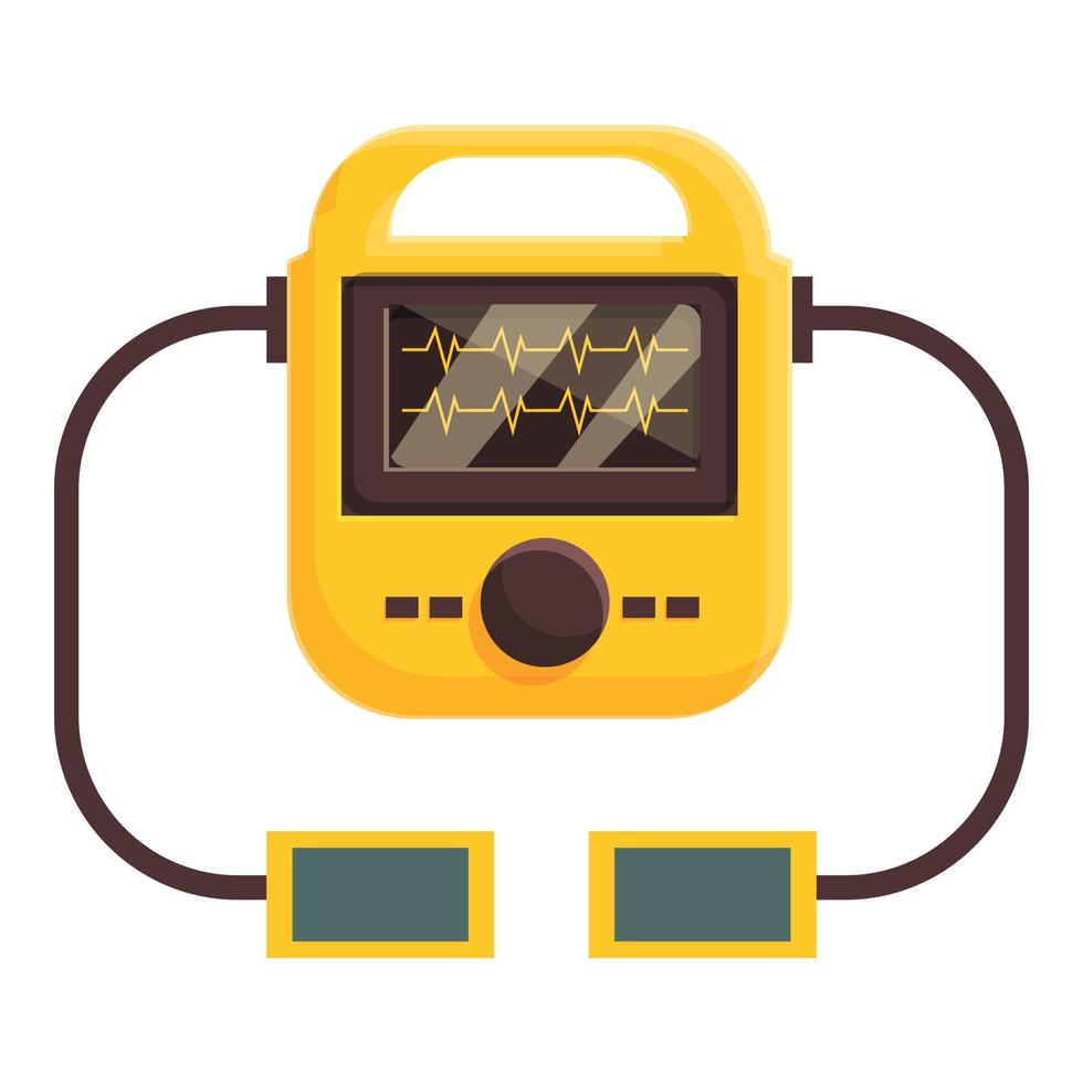 hart defibrillator icoon, tekenfilm stijl vector