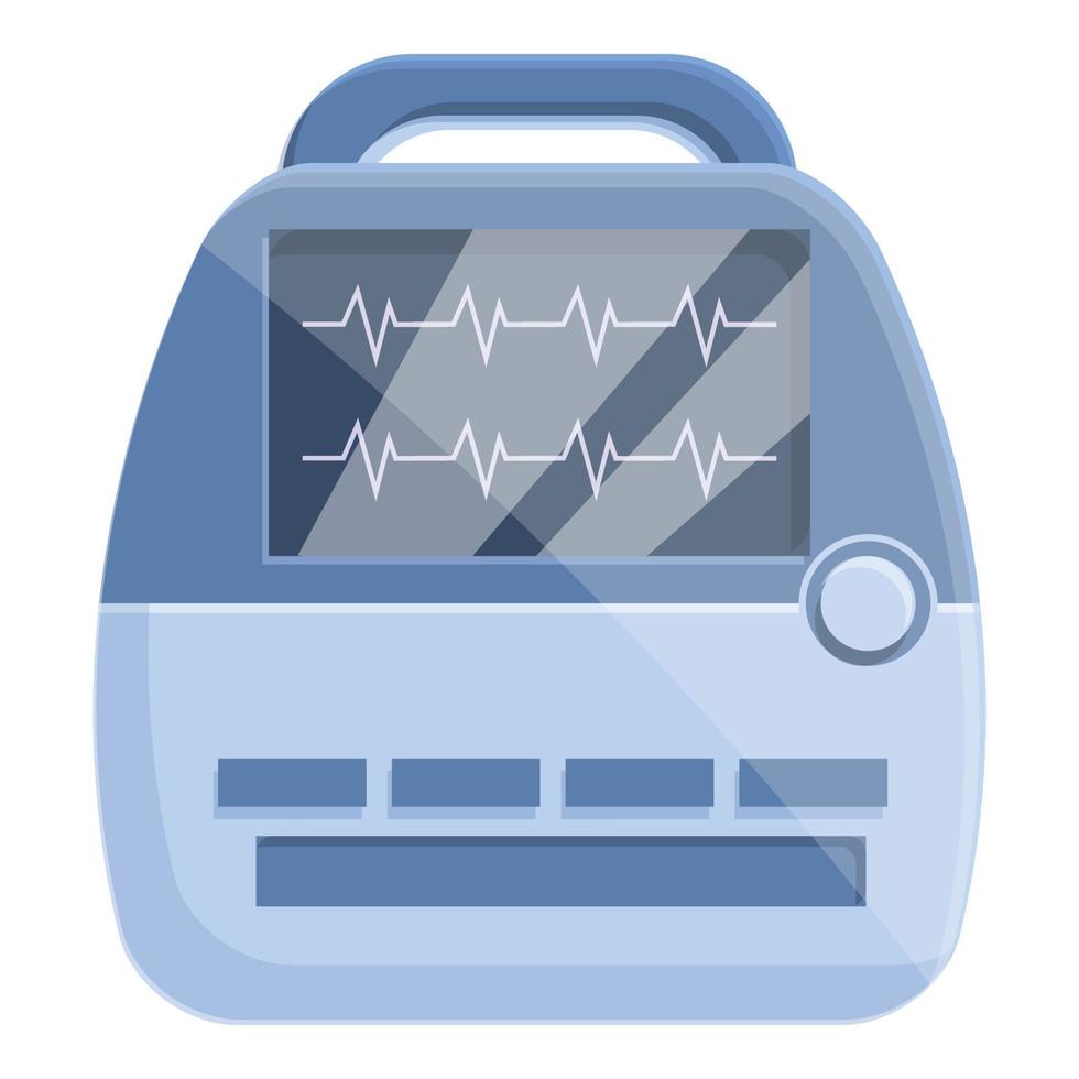 Gezondheid defibrillator icoon, tekenfilm stijl vector