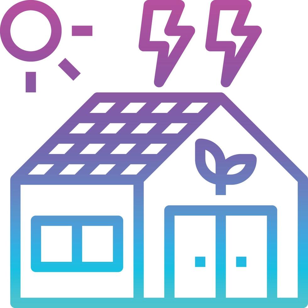 huis ecologie Zonnecel energie verlichting - helling icoon vector