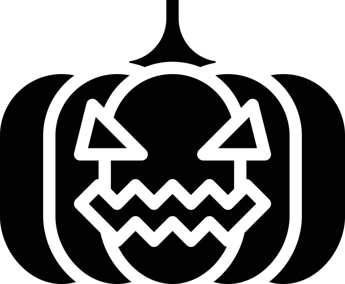 pompoen hoofd verlichting decoratie halloween - solide icoon vector