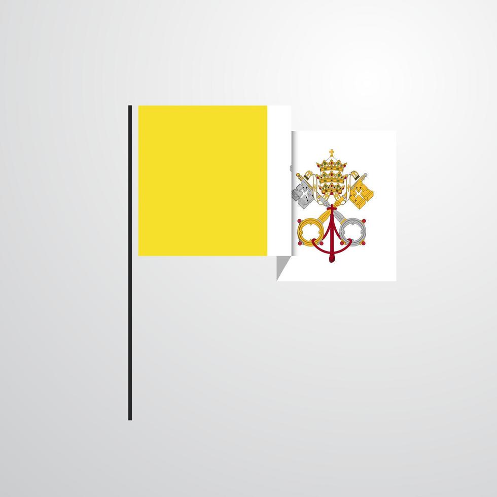 Vaticaan stad heilig zien golvend vlag ontwerp vector