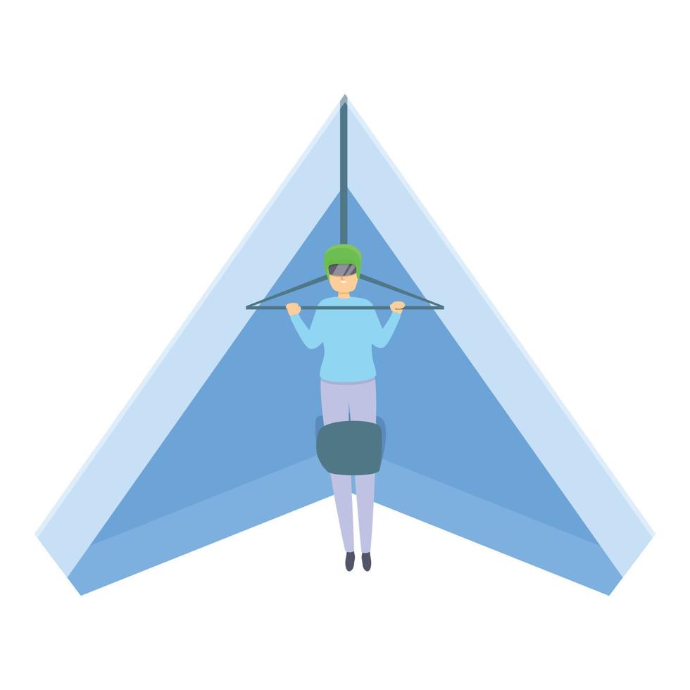 extreem hangen zweefvliegtuig icoon, tekenfilm stijl vector