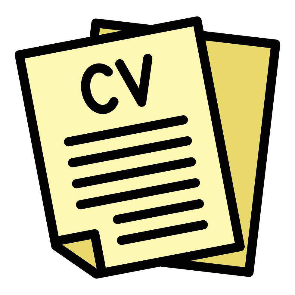 CV document icoon schets vector. zoeken interview vector