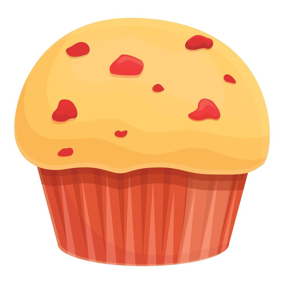 tussendoortje muffin icoon, tekenfilm en vlak stijl vector