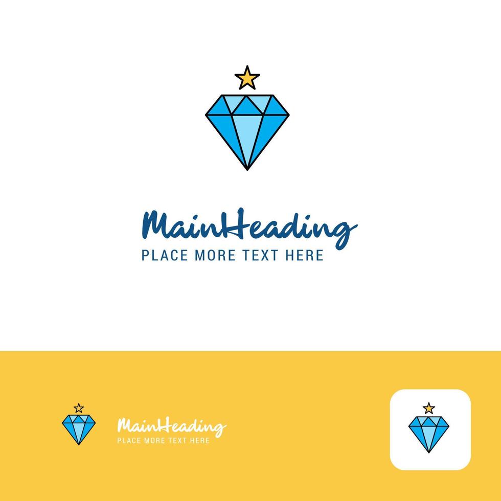 creatief diamant logo ontwerp vlak kleur logo plaats voor slogan vector illustratie