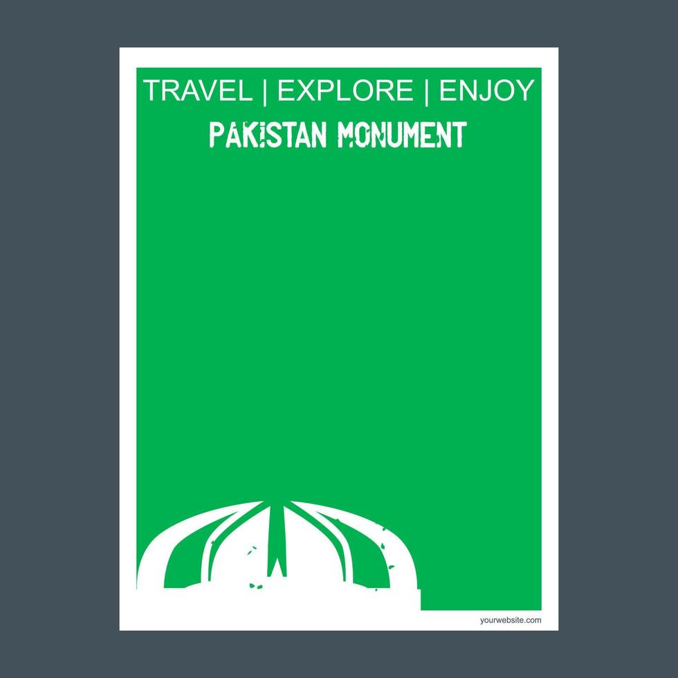 Pakistan monument islamabad Pakistan monument mijlpaal brochure vlak stijl en typografie vector
