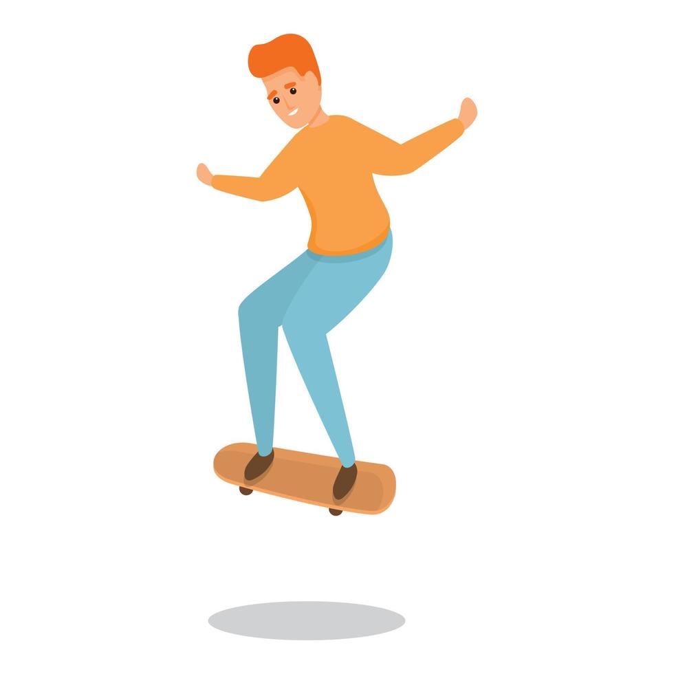 skateboarden reizen truc icoon, tekenfilm stijl vector