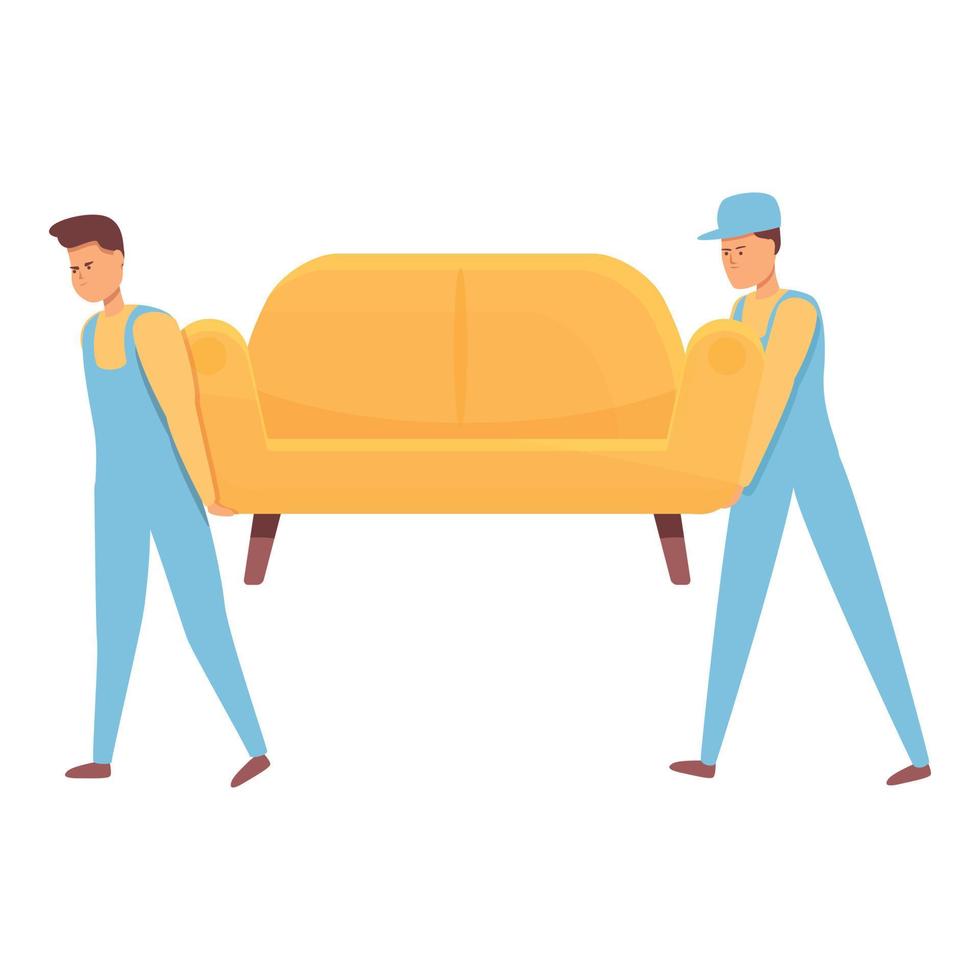 Actie sofa icoon tekenfilm vector. huis verhuizing vector