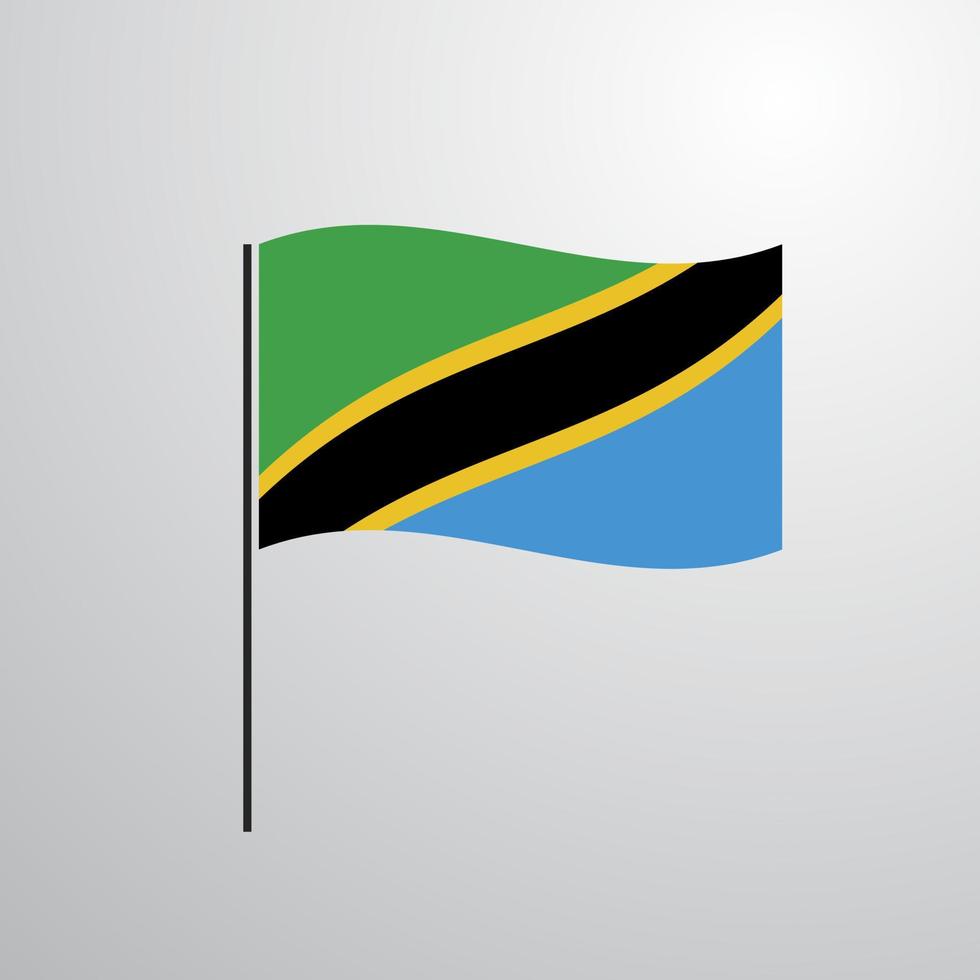 Tanzania golvend vlag vector