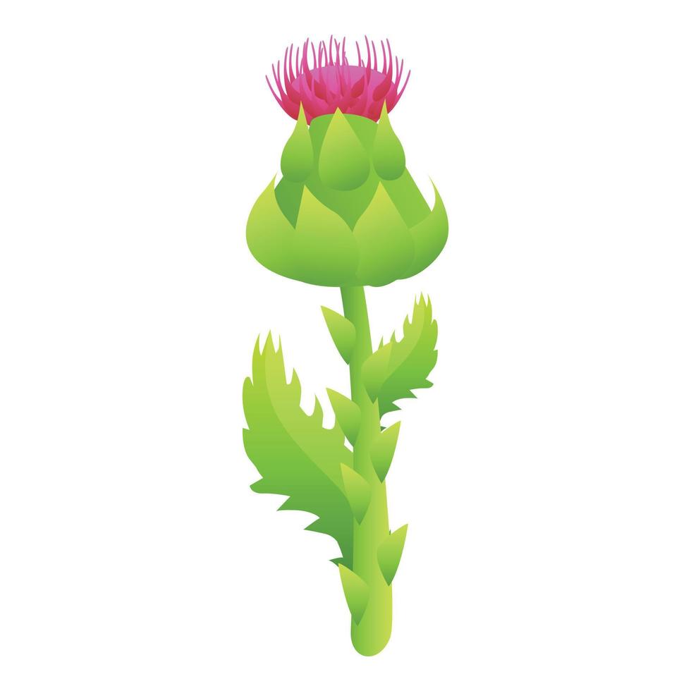 distel groen fabriek icoon, tekenfilm stijl vector