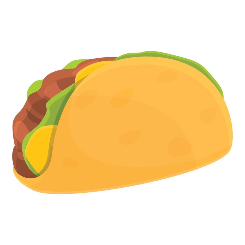 Mexicaans taco icoon, tekenfilm stijl vector