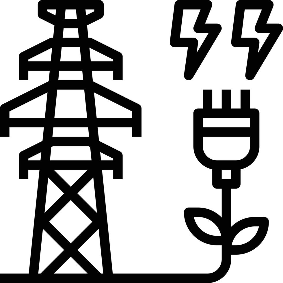 elektriciteit ecologie macht toren schoon - schets icoon vector