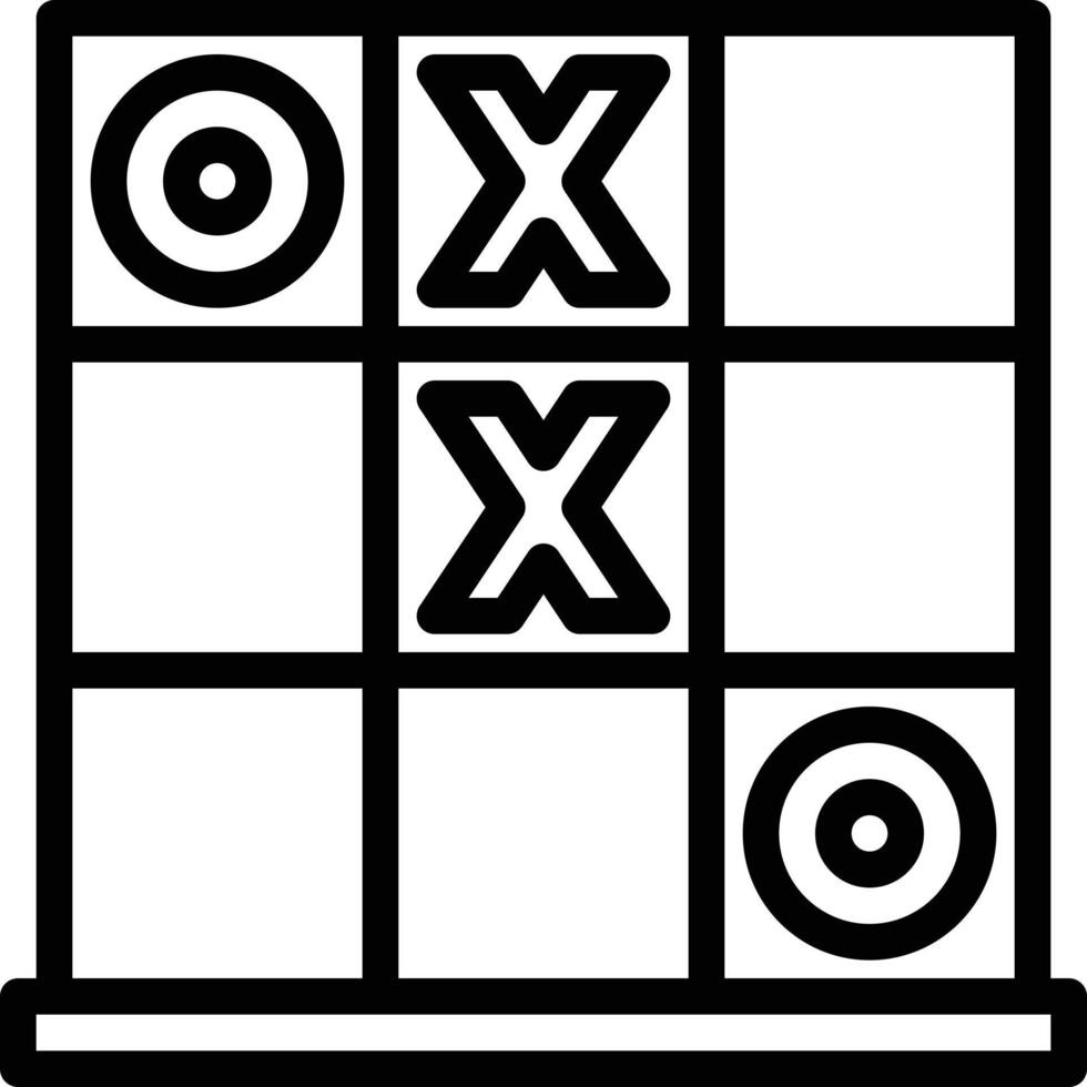 tic tac teen spel houten bord vermaak - schets icoon vector