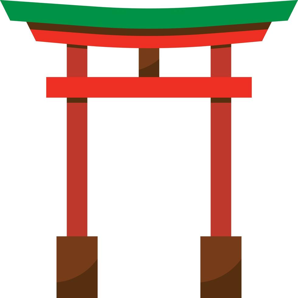 torii poort tempel Japan japanners - vlak icoon vector