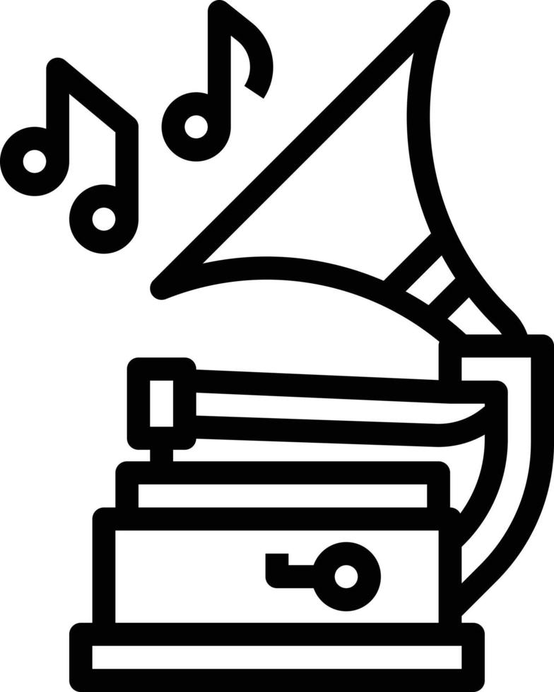 grammofoon muziek- musical instrument - schets icoon vector