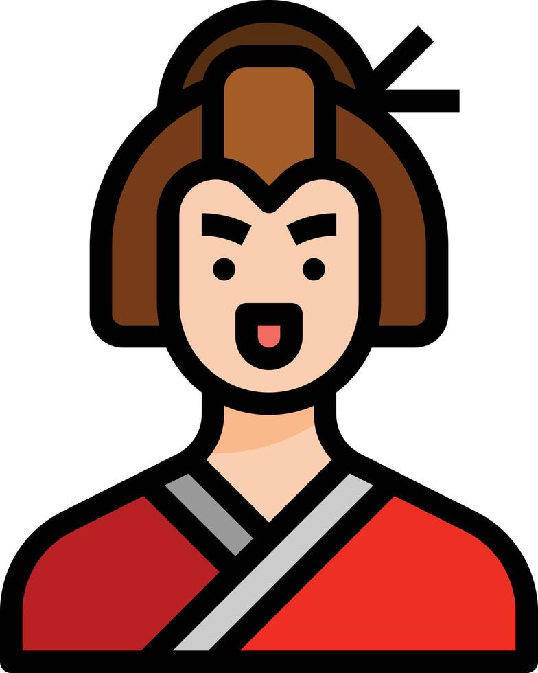 geisha meisje vrouw avatar Japan - gevulde schets icoon vector