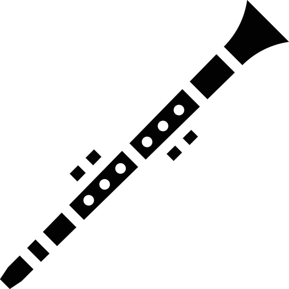 klarinet muziek- musical instrument - solide icoon vector