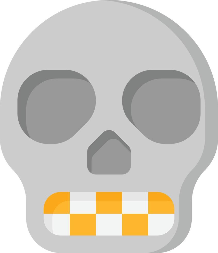 schedel skelet bot hoofd halloween - vlak icoon vector