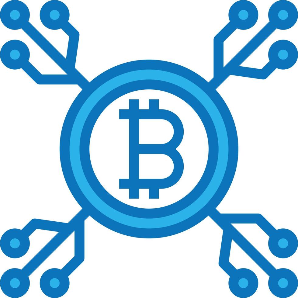 cryptogeld investering digitaal bitcoin zak- - blauw icoon vector