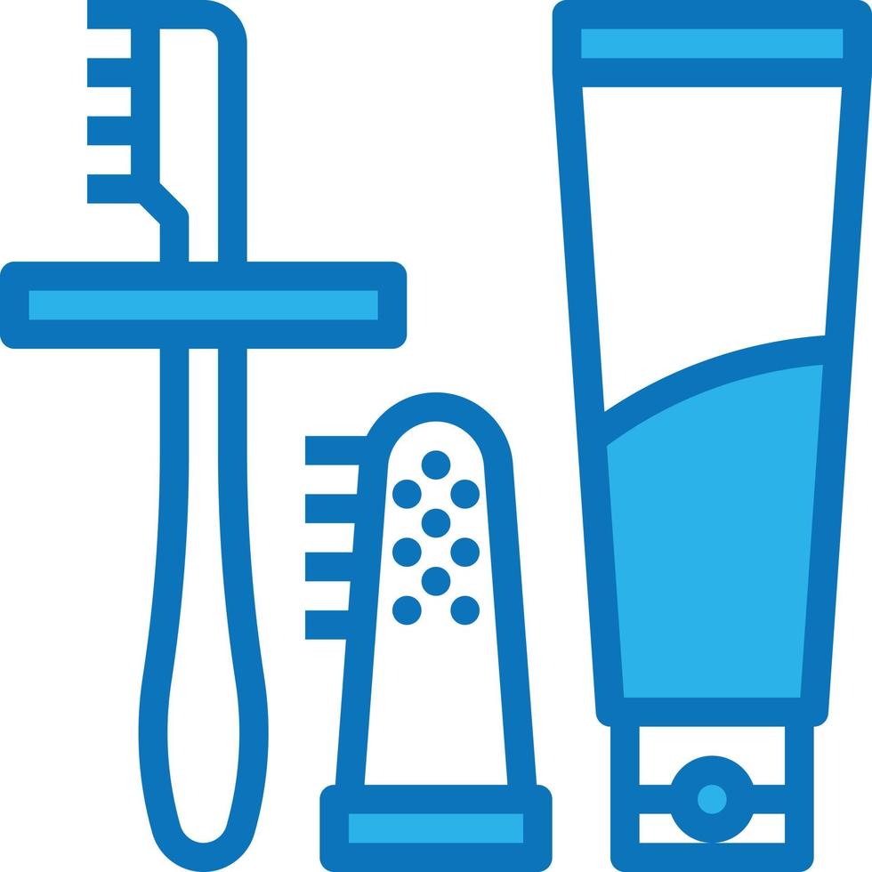 tandenborstel tandpasta hygiëne baby accessoires - blauw icoon vector