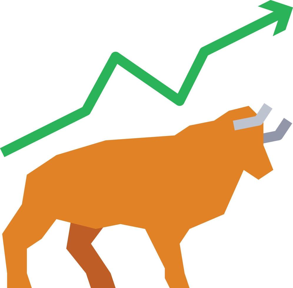 stier omhoog voorraad investering markt - vlak icoon vector